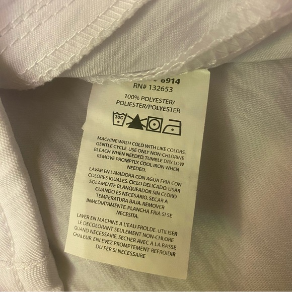 Four-Stretch White Scrub Top GUC M - Picture 7 of 7